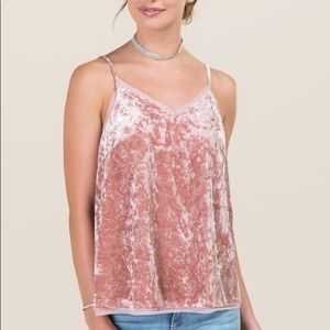 Francesca’s Briley Velvet Chiffon Trim Tank